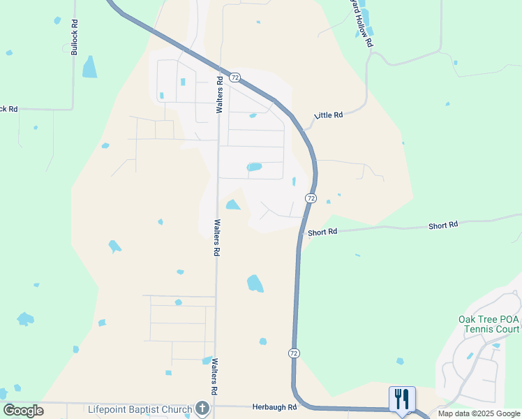 map of restaurants, bars, coffee shops, grocery stores, and more near 11861 Lakenheath Drive in Bentonville