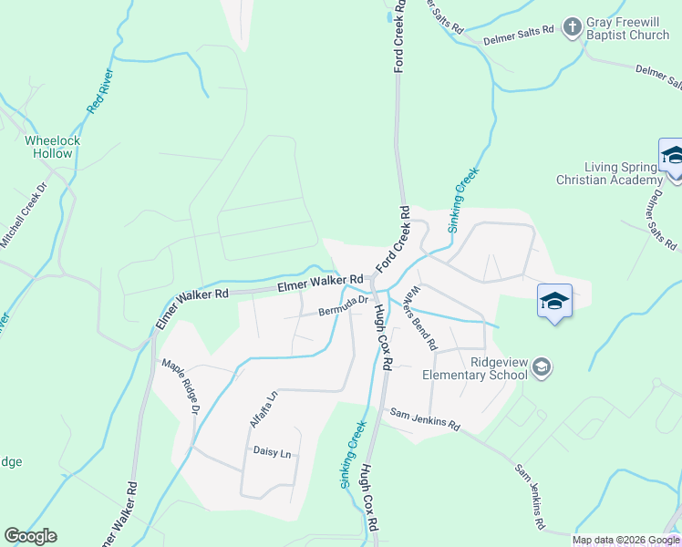 map of restaurants, bars, coffee shops, grocery stores, and more near 110 Elmer Walker Road in Jonesborough