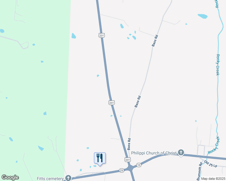 map of restaurants, bars, coffee shops, grocery stores, and more near 6860 U.S. 231 in Bethpage