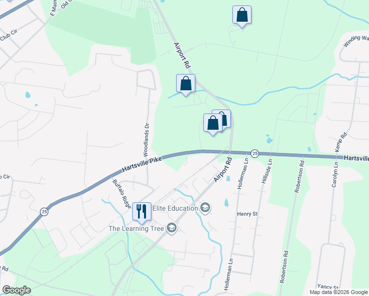 map of restaurants, bars, coffee shops, grocery stores, and more near 1240 Hartsville Pike in Gallatin