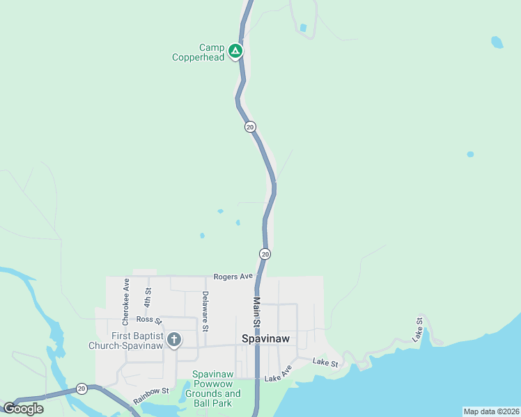 map of restaurants, bars, coffee shops, grocery stores, and more near 11590 East 427 in Spavinaw