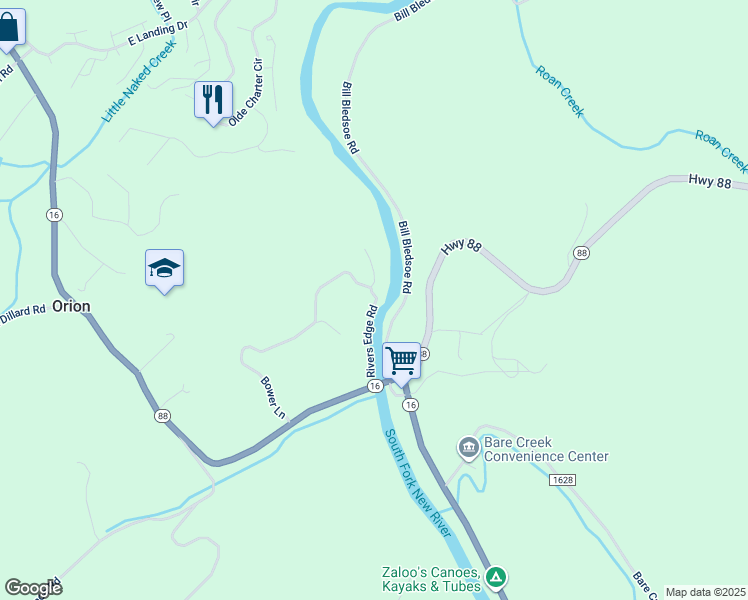 map of restaurants, bars, coffee shops, grocery stores, and more near 333 Rivers Edge Road in Jefferson