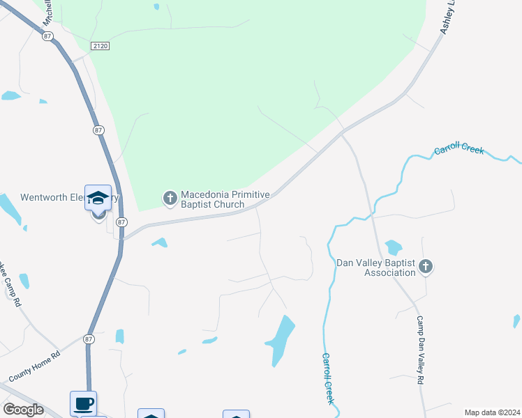 map of restaurants, bars, coffee shops, grocery stores, and more near 3025 Ashley Loop in Reidsville