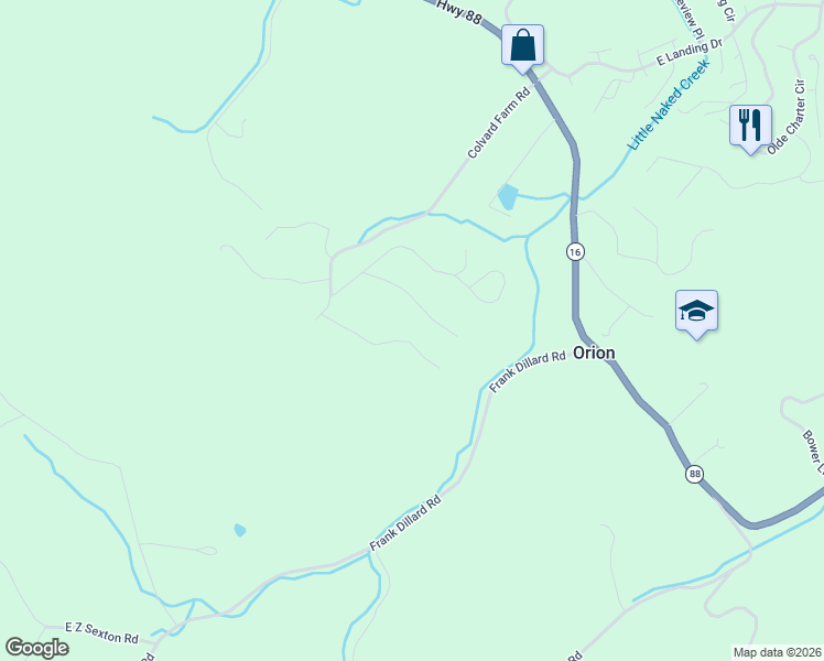 map of restaurants, bars, coffee shops, grocery stores, and more near 361 Meadow Ridge Drive in Jefferson