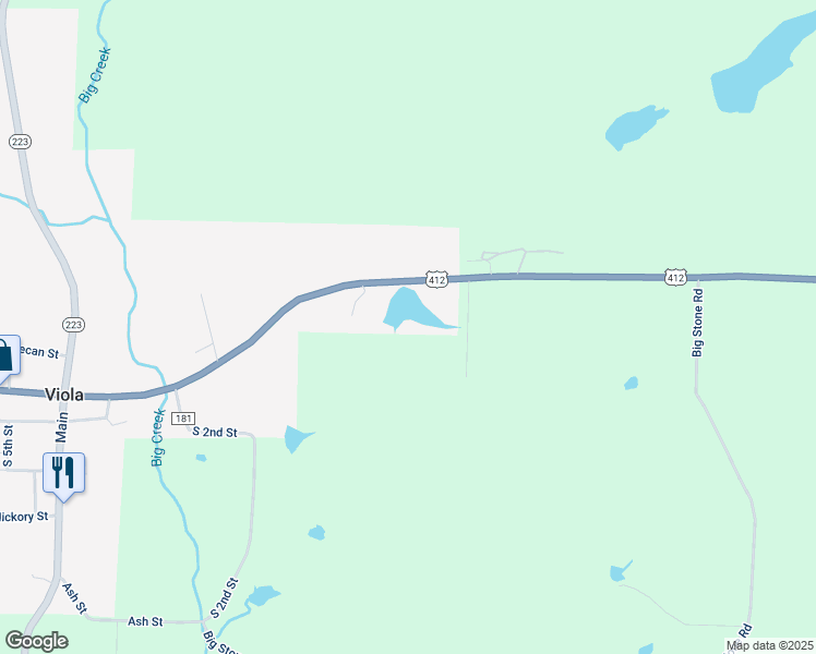 map of restaurants, bars, coffee shops, grocery stores, and more near in Viola