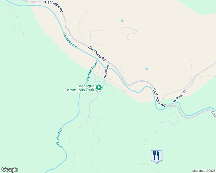 map of restaurants, bars, coffee shops, grocery stores, and more near 37140 Nason Road in Carmel Valley