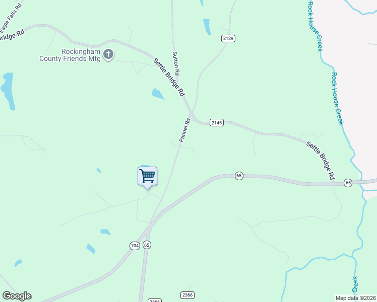 map of restaurants, bars, coffee shops, grocery stores, and more near 2100 Pannel Road in Reidsville