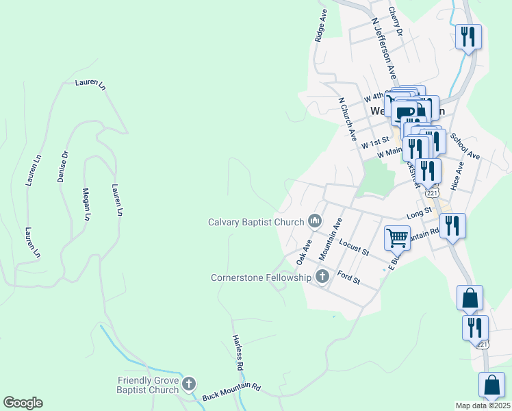 map of restaurants, bars, coffee shops, grocery stores, and more near 419 Townview Street in West Jefferson