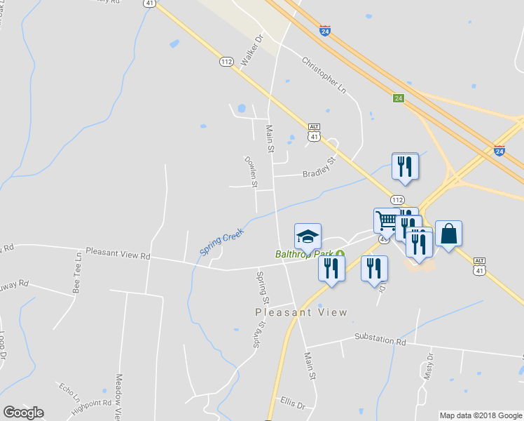 map of restaurants, bars, coffee shops, grocery stores, and more near 1560 Dowlen Street in Pleasant View