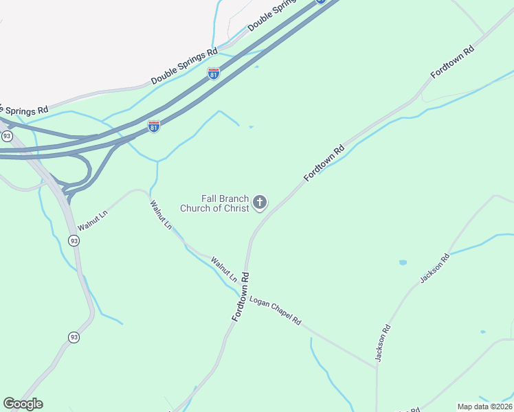 map of restaurants, bars, coffee shops, grocery stores, and more near 446-596 Fordtown Rd in Fall Branch