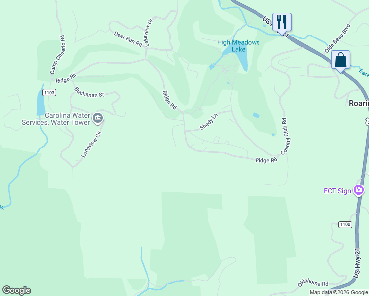 map of restaurants, bars, coffee shops, grocery stores, and more near 517 Ridge Road in Dobson