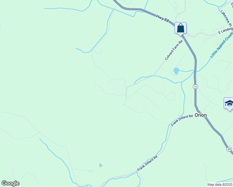 map of restaurants, bars, coffee shops, grocery stores, and more near Colvard Farm Road in Jefferson