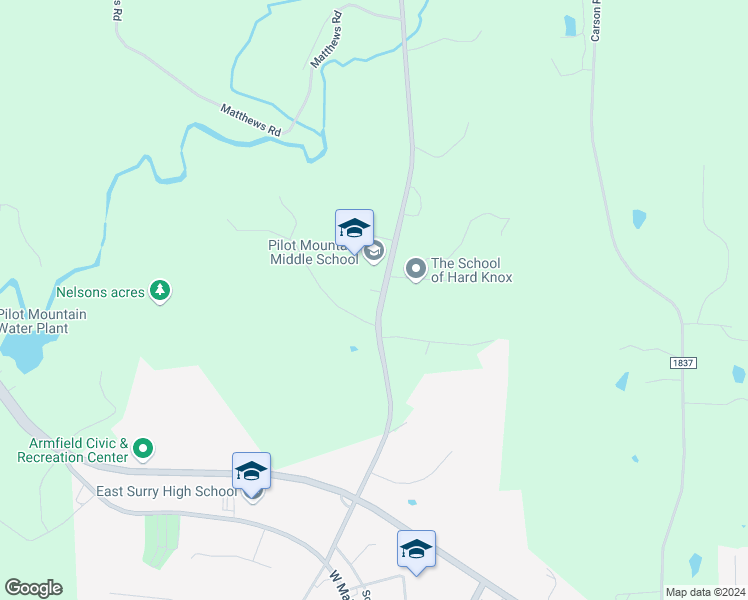 map of restaurants, bars, coffee shops, grocery stores, and more near 501 Old Westfield Road in Pilot Mountain