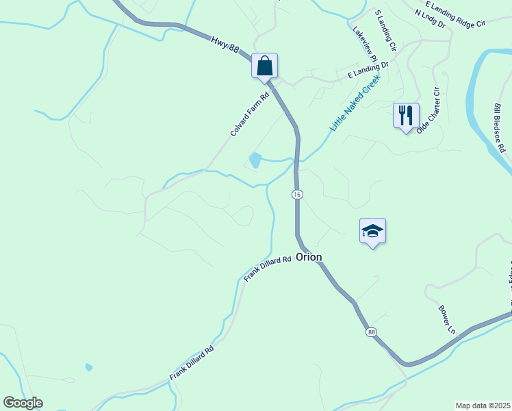 map of restaurants, bars, coffee shops, grocery stores, and more near 590 Chestnut Ridge Drive in Jefferson