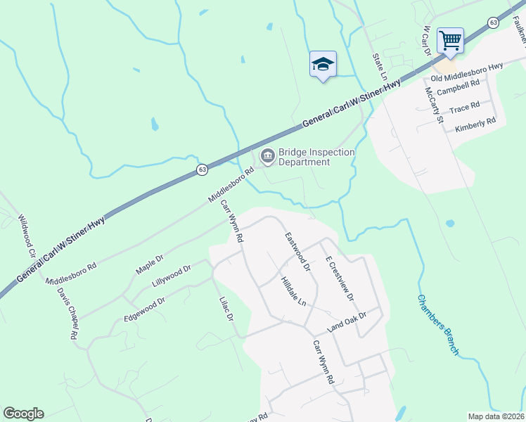 map of restaurants, bars, coffee shops, grocery stores, and more near 151 Eastwood Drive in LaFollette