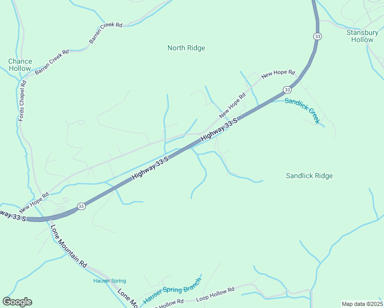 map of restaurants, bars, coffee shops, grocery stores, and more near 2997 Tennessee 33 in New Tazewell