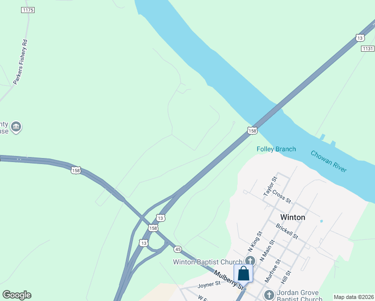 map of restaurants, bars, coffee shops, grocery stores, and more near 101 Riversedge Drive in Winton