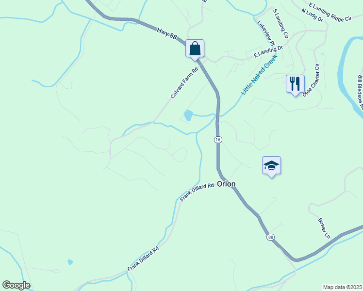 map of restaurants, bars, coffee shops, grocery stores, and more near 634 Chestnut Ridge Drive in Jefferson