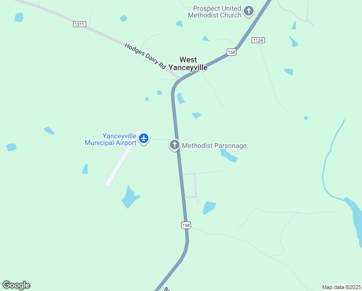map of restaurants, bars, coffee shops, grocery stores, and more near 2747 U.S. 158 in Yanceyville