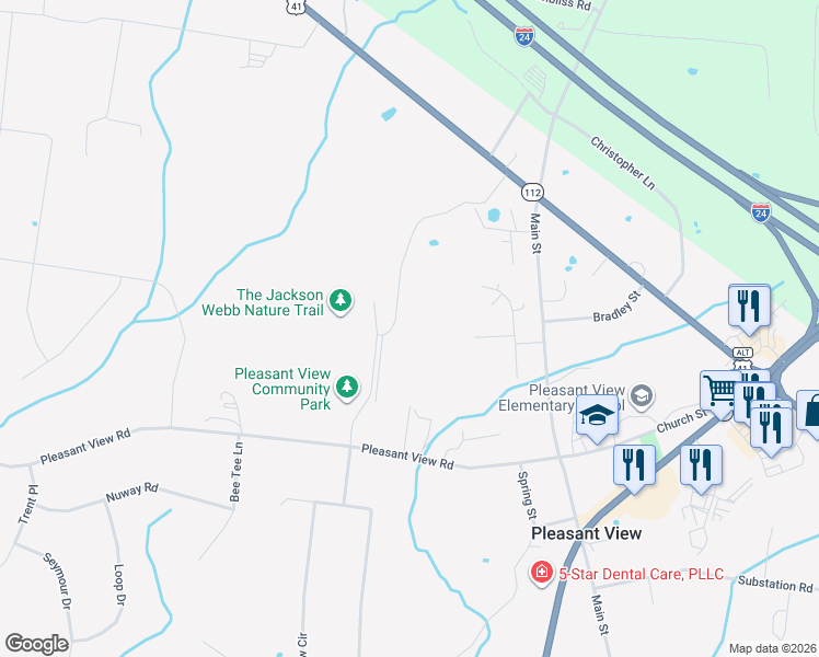 map of restaurants, bars, coffee shops, grocery stores, and more near 269 Dolly Drive in Pleasant View