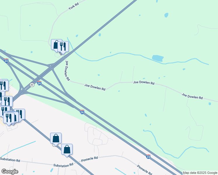 map of restaurants, bars, coffee shops, grocery stores, and more near 2810 Joe Dowlen Road in Pleasant View