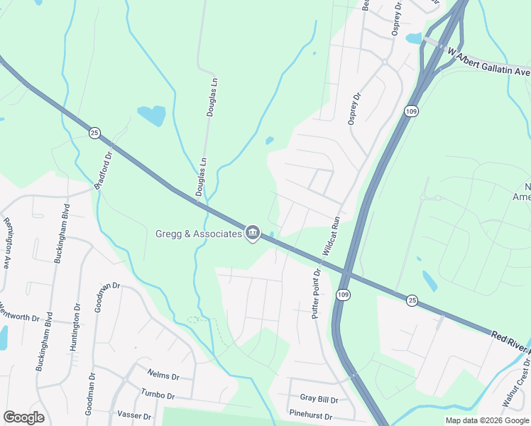 map of restaurants, bars, coffee shops, grocery stores, and more near 1142 Red River Road in Gallatin