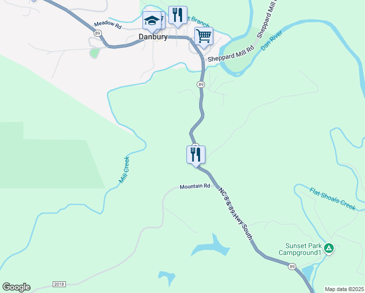 map of restaurants, bars, coffee shops, grocery stores, and more near 2957 Mountain Road in Walnut Cove