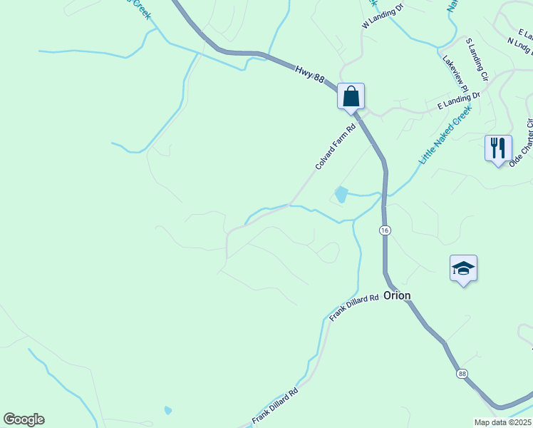 map of restaurants, bars, coffee shops, grocery stores, and more near 327 Colvard Farm Road in Jefferson