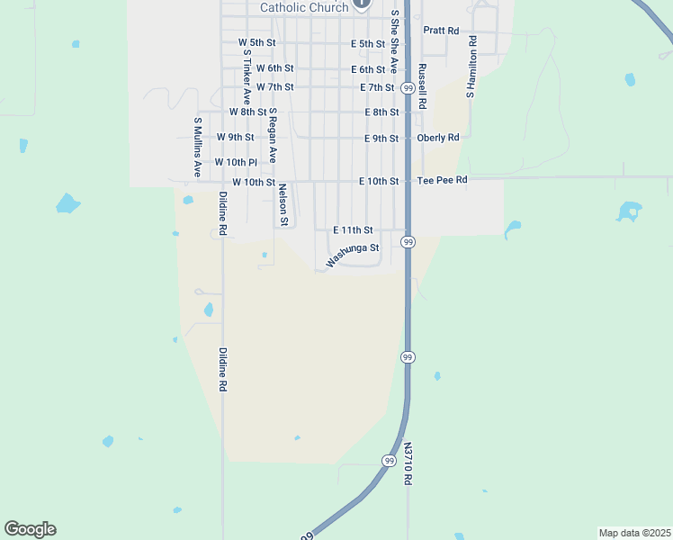 map of restaurants, bars, coffee shops, grocery stores, and more near 1232 South Wood Avenue in Hominy