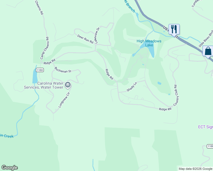 map of restaurants, bars, coffee shops, grocery stores, and more near 89 Rabbit Run in Glade Valley