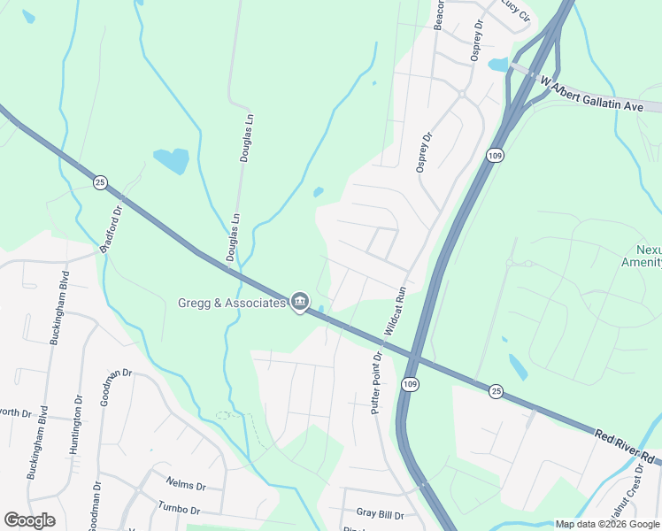 map of restaurants, bars, coffee shops, grocery stores, and more near 1008 Red River Road in Gallatin