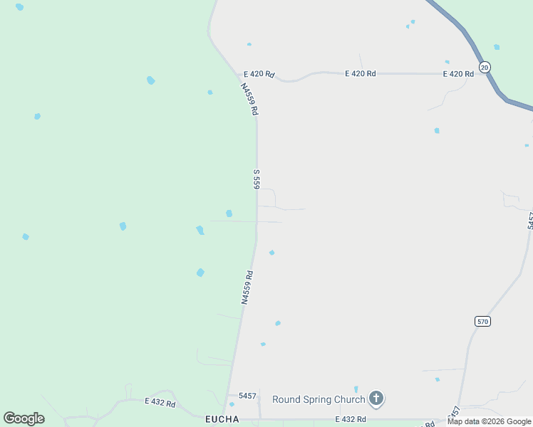 map of restaurants, bars, coffee shops, grocery stores, and more near 42381 South 559 in Delaware County