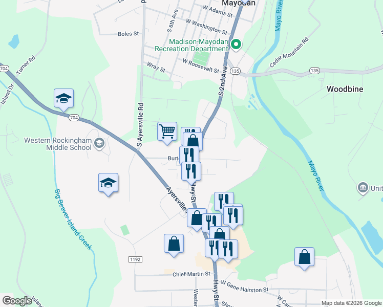 map of restaurants, bars, coffee shops, grocery stores, and more near 604 Burton Street in Madison