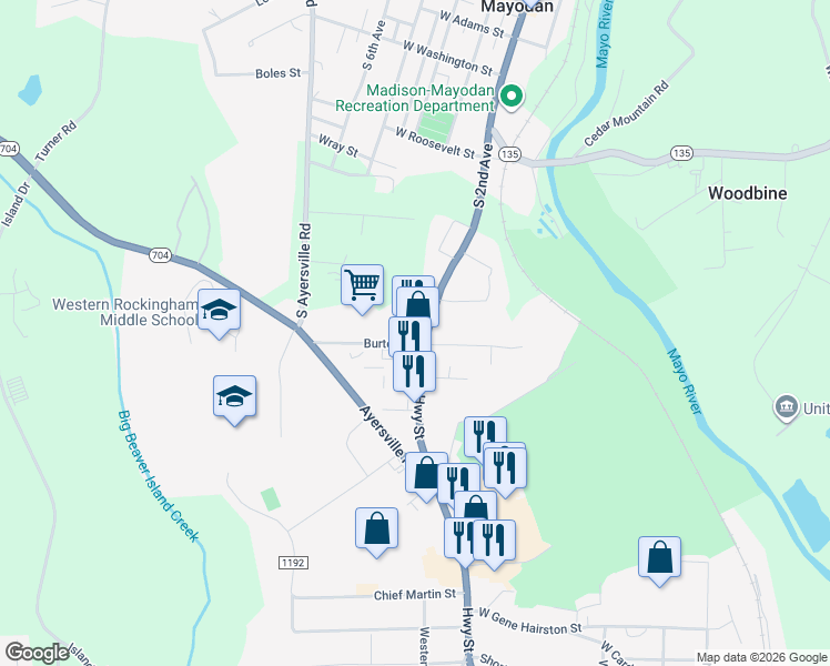 map of restaurants, bars, coffee shops, grocery stores, and more near 604 Burton Street in Madison