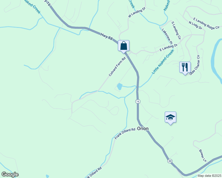 map of restaurants, bars, coffee shops, grocery stores, and more near 348 Willow Creek Drive in Jefferson