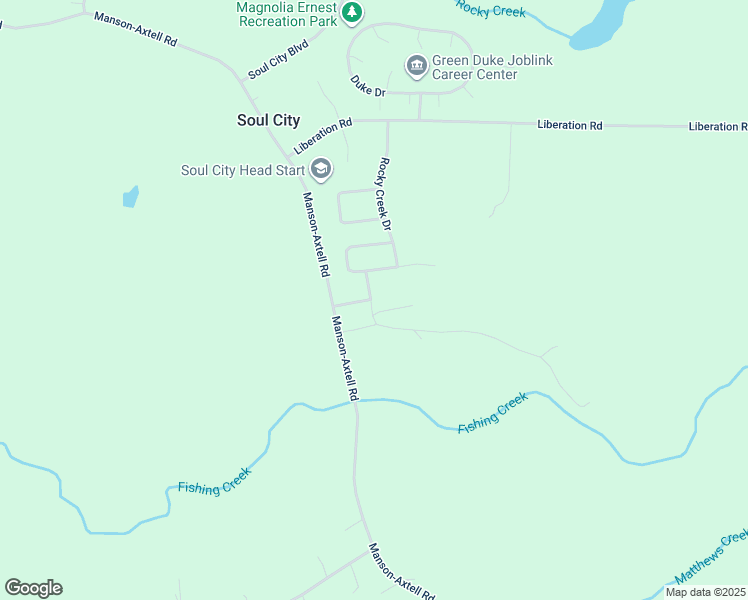 map of restaurants, bars, coffee shops, grocery stores, and more near 127 Nutbush Creek Lane in Norlina