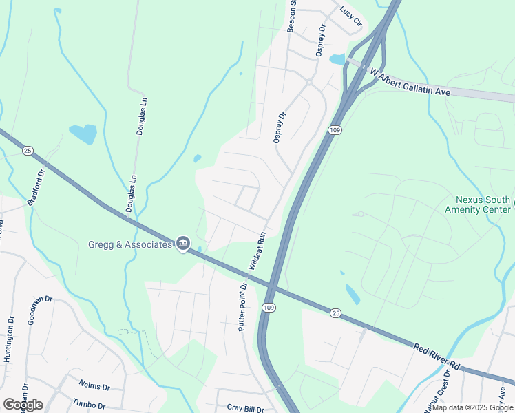 map of restaurants, bars, coffee shops, grocery stores, and more near 633 Community Court in Gallatin