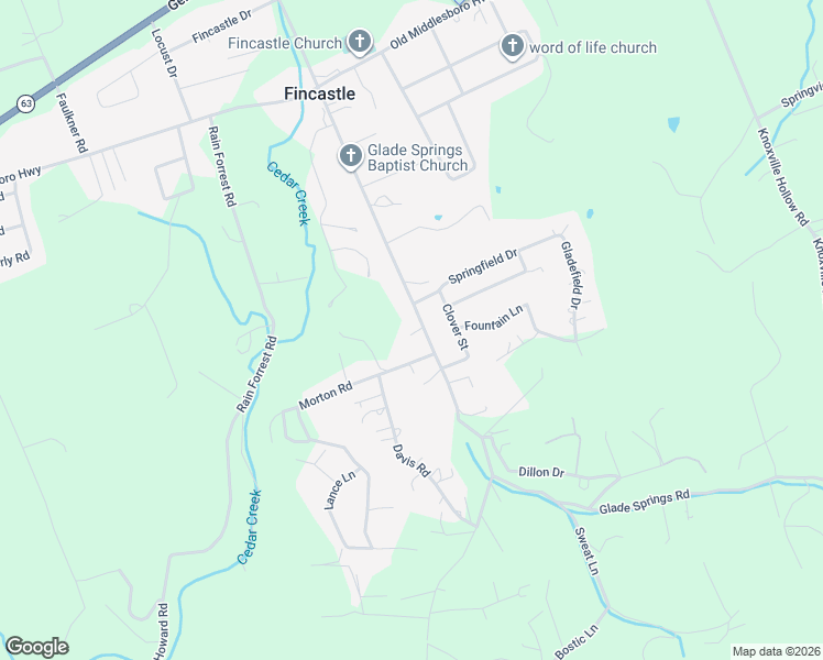 map of restaurants, bars, coffee shops, grocery stores, and more near 555 Glade Springs Road in LaFollette