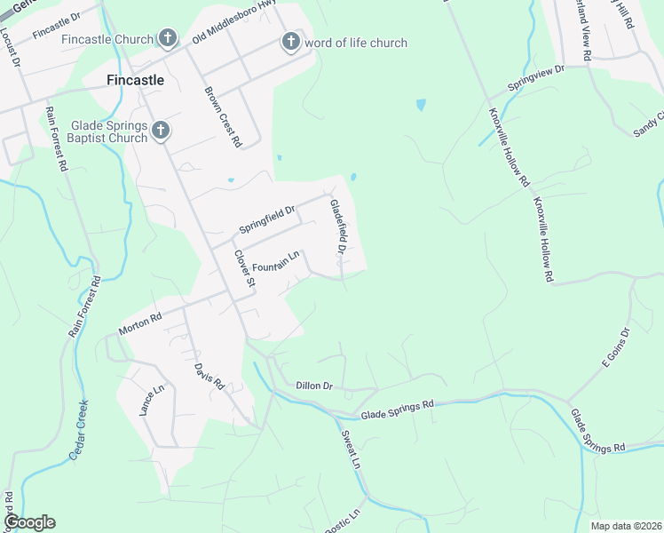 map of restaurants, bars, coffee shops, grocery stores, and more near 264 Fountain Lane in LaFollette