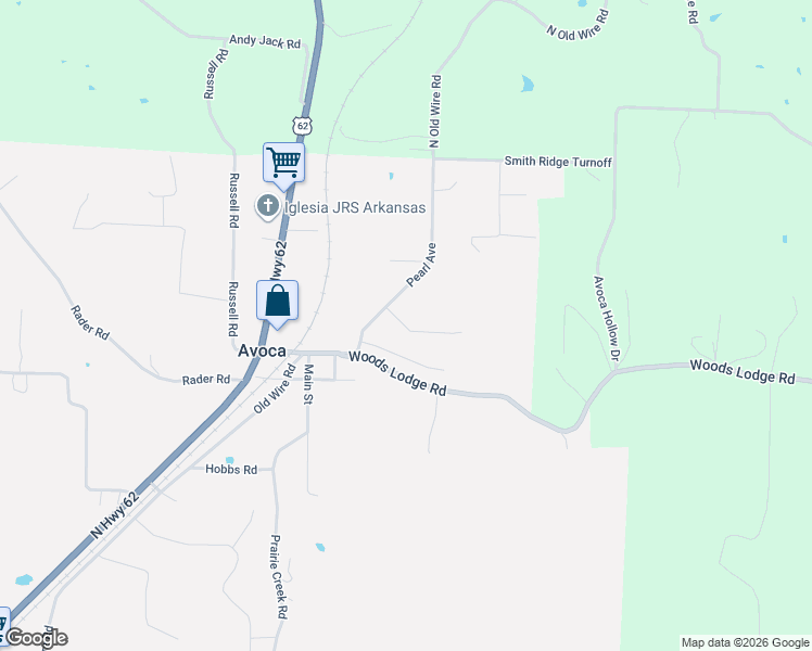 map of restaurants, bars, coffee shops, grocery stores, and more near 230 Pearl Avenue in Rogers