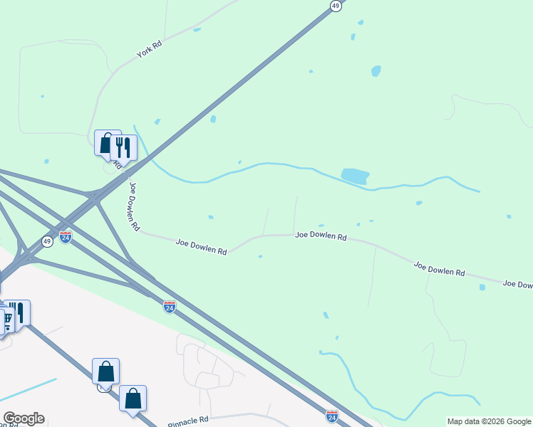 map of restaurants, bars, coffee shops, grocery stores, and more near 2848 Joe Dowlen Road in Pleasant View