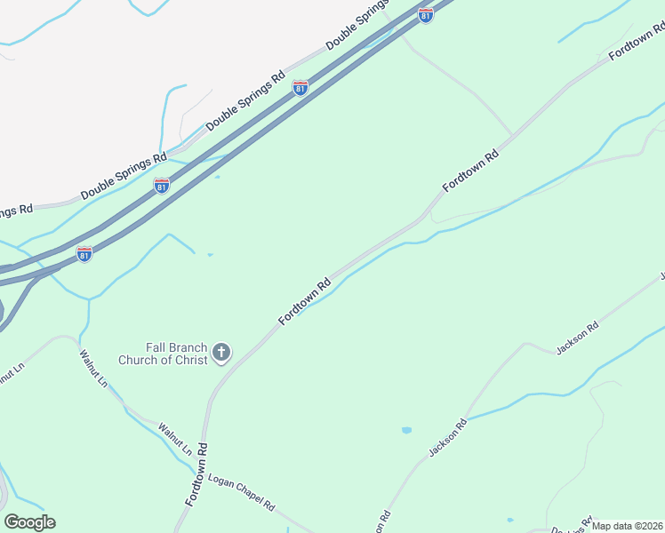 map of restaurants, bars, coffee shops, grocery stores, and more near 596 Fordtown Road in Fall Branch