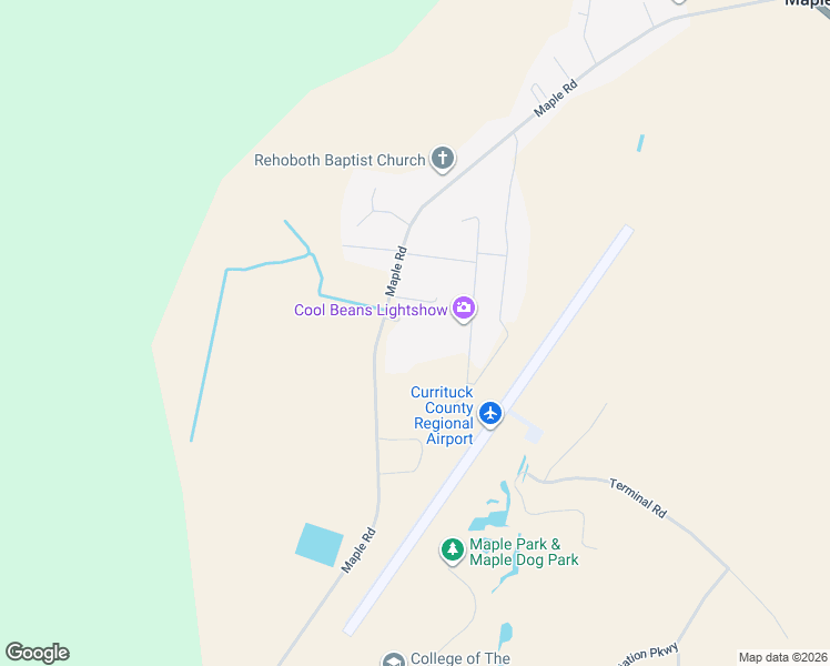 map of restaurants, bars, coffee shops, grocery stores, and more near 347 Maple Rd in Currituck