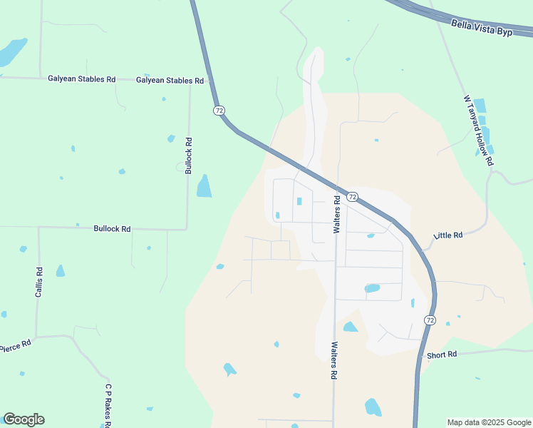 map of restaurants, bars, coffee shops, grocery stores, and more near 3721 Whitefish Street in Bentonville