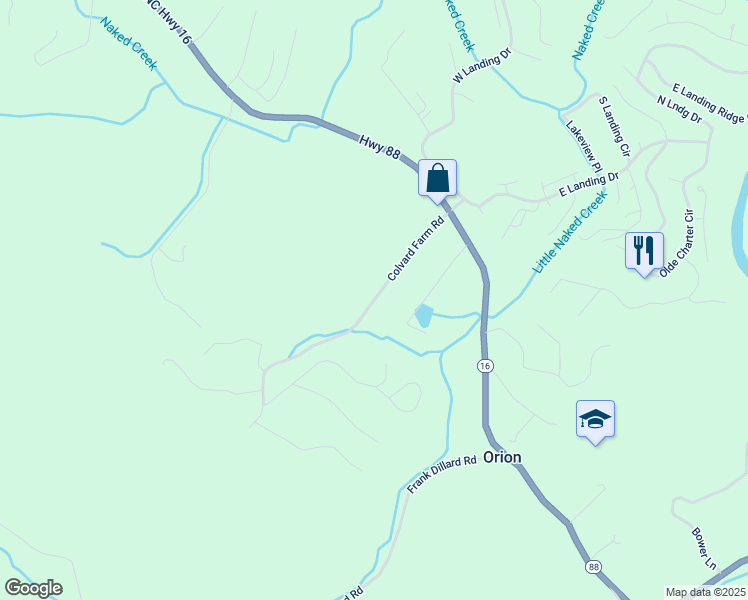 map of restaurants, bars, coffee shops, grocery stores, and more near 257 Colvard Farm Road in Jefferson