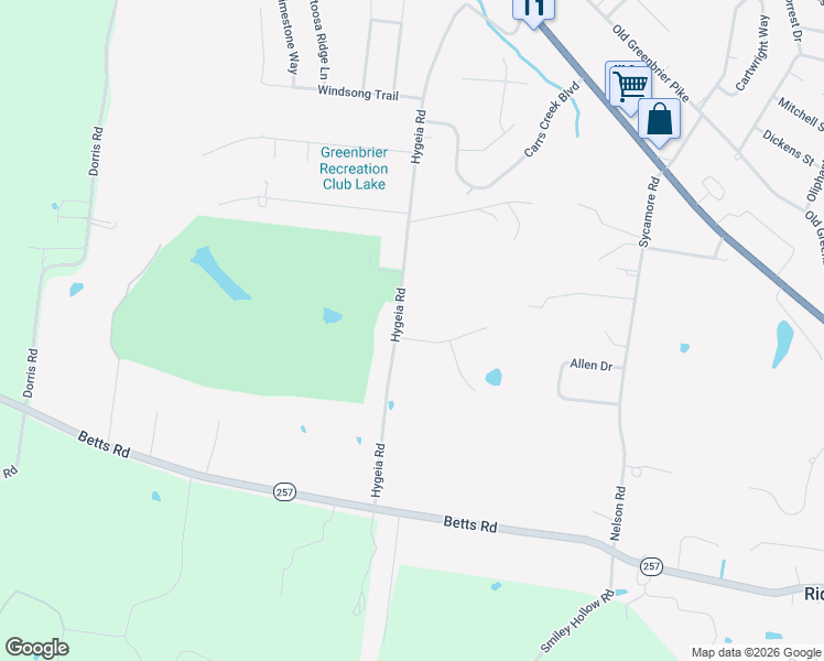 map of restaurants, bars, coffee shops, grocery stores, and more near 1913 Hygeia Rd in Greenbrier