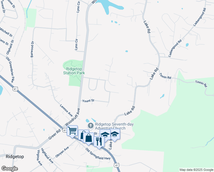 map of restaurants, bars, coffee shops, grocery stores, and more near 3013 Gracie Ann Drive in Greenbrier