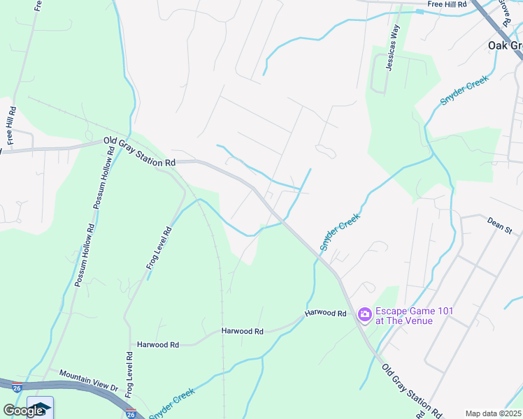 map of restaurants, bars, coffee shops, grocery stores, and more near 808 Old Gray Station Road in Gray