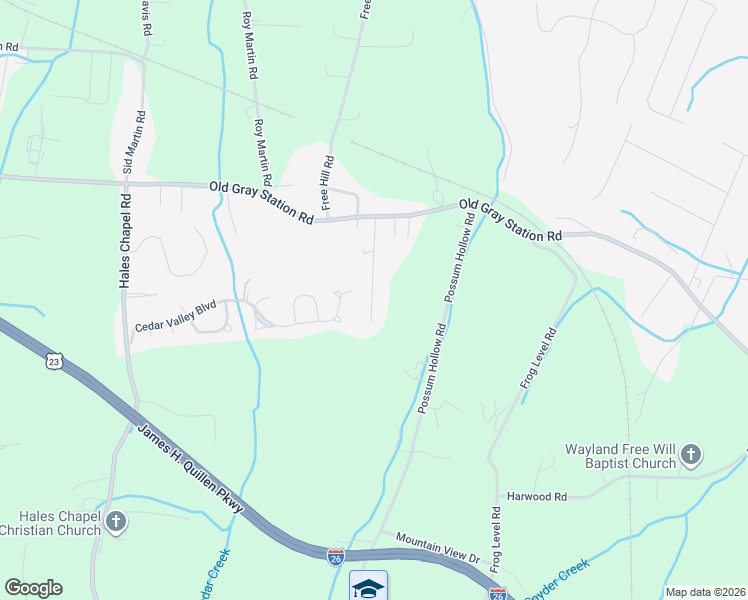 map of restaurants, bars, coffee shops, grocery stores, and more near 164 Village Lane in Johnson City