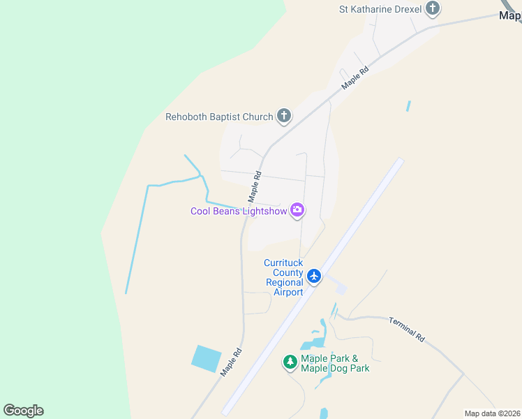 map of restaurants, bars, coffee shops, grocery stores, and more near 347 Maple Rd in Currituck